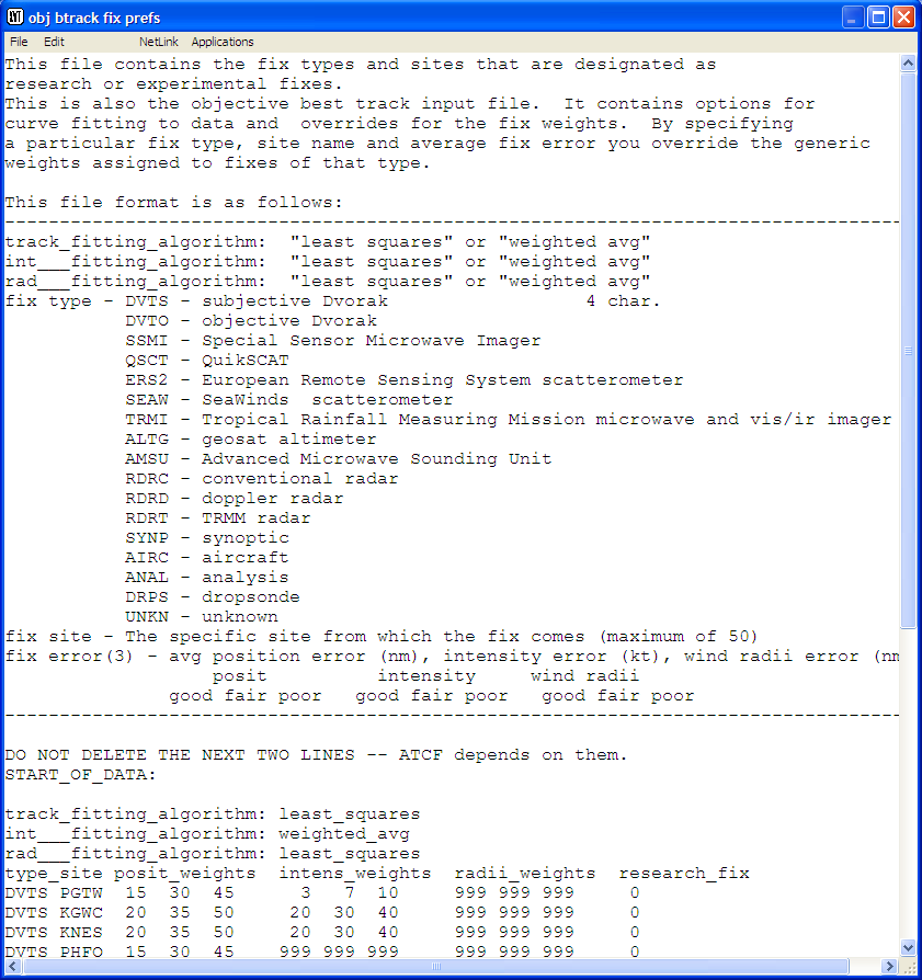 Change fixerr.dat Information edit window