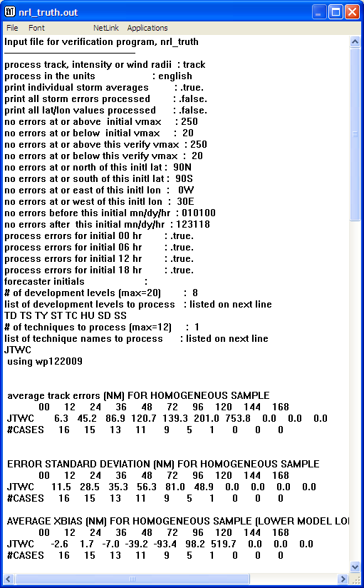 Homogeneous Statistics Output