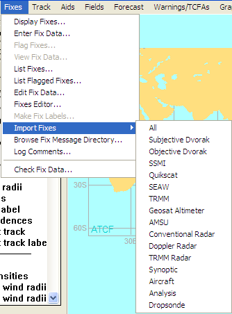 Import fixes fix type selection flyout menu
