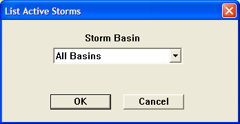 List Active Storms Dialog