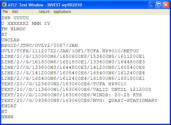 List/Edit TCFA GCCS Message Window