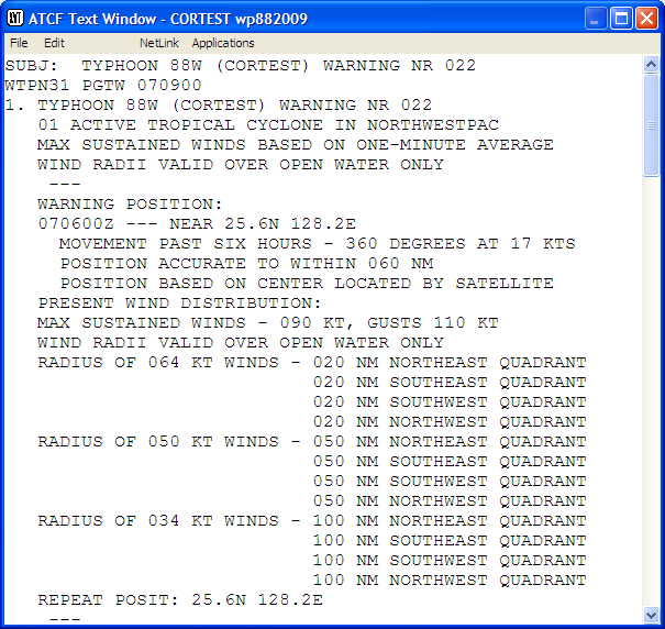 List/Edit Warning Message Window