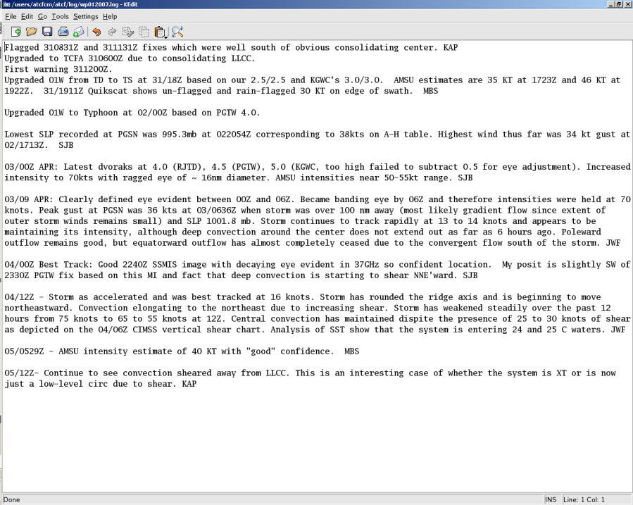 Log comments example