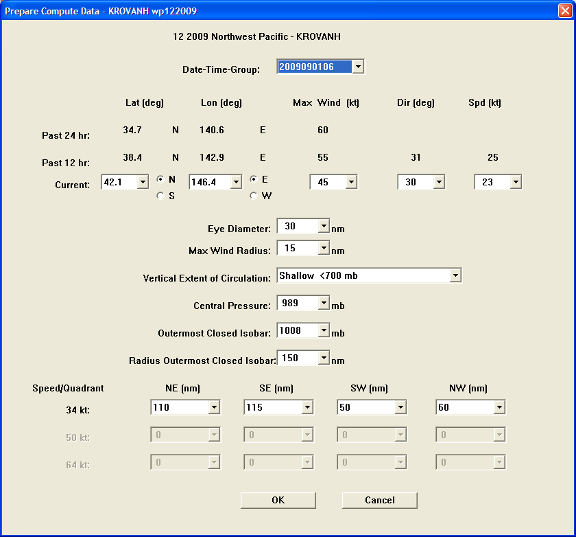 Prepare Compute Data Dialog