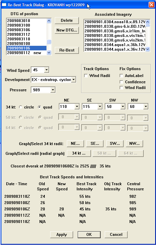 Re-Best Track Dialog