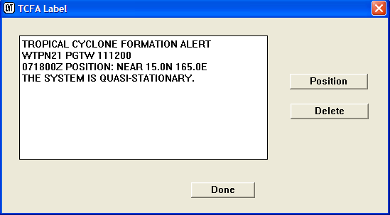 TCFA Label Dialog