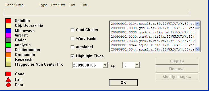 View Fix Data dialog